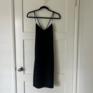 Armani Exchange Black Studded Midi Dress Crisscross Back Size PO
